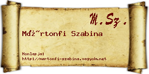 Mártonfi Szabina névjegykártya